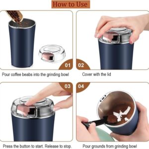 مطحنة قهوة اوتوماتيكية كهربائية مع 6 شفرات وجدار داخلي من الفولاذ المقاوم للصدأ