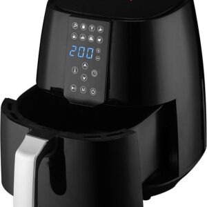مقلاة هوائية ديجيتال 1450 واط من كولين، سعة 3.8 لتر، أسود